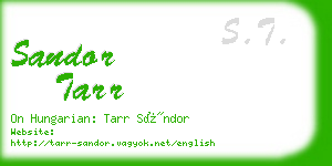 sandor tarr business card